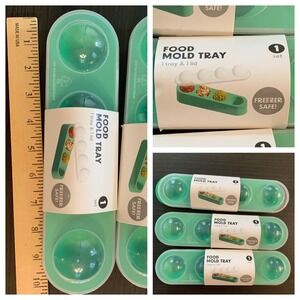 Horizon Group USA Green Food Mold Tray‎ Set of 3 Freezer Safe Sphere Ice Molds
